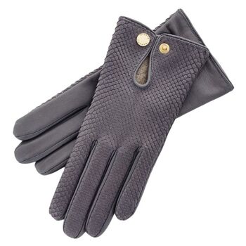 Gants En Cuir Gris Python Audrey 2