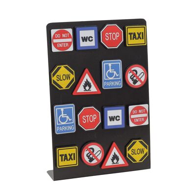 Magnet warning sign board 8 assorted 4x6cm