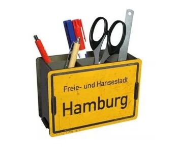Panneau de ville de boîte à stylos Hambourg