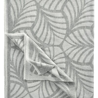 Blanket LEAVES silver gray
