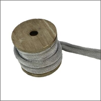 ribbon – net – silver 3 meters - on a wooden spool