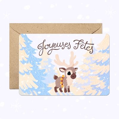 Carte postale Noël "Joyeuses fêtes" avec enveloppe