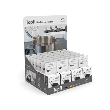 Topfi - le support de couvercle de casserole + présentoir de comptoir FR (en anglais) 1
