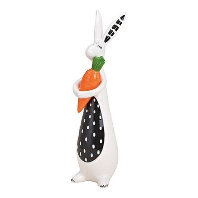 Bunny with carrot made of ceramic white (W / H / D) 7x21x5cm