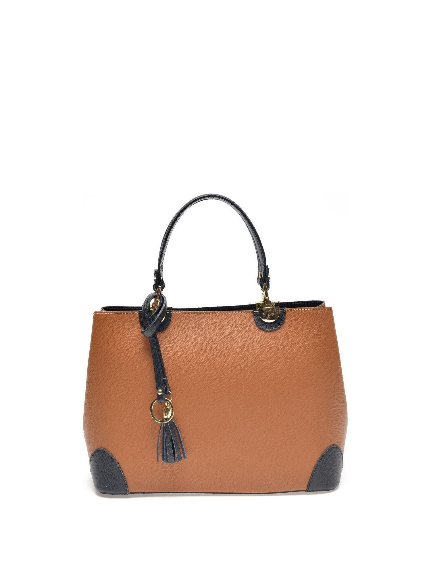 AW23 IR 462_NERO COGNAC_Top Handle Bag