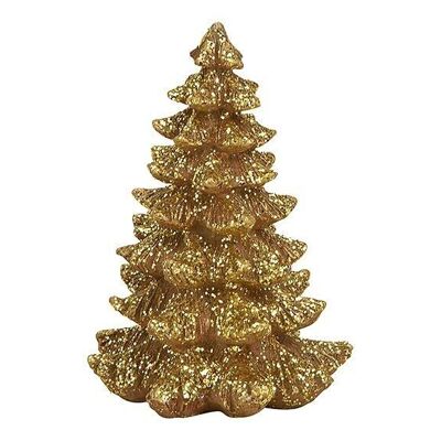 Christmas tree made of poly gold (W / H / D) 8x12x8cm