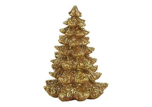 Tannenbaum aus Poly Gold (B/H/T) 8x12x8cm