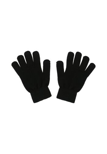 Gants tricotés pour écran tactile en noir 1