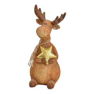 Moose made of poly brown (W / H / D) 11x21x9cm