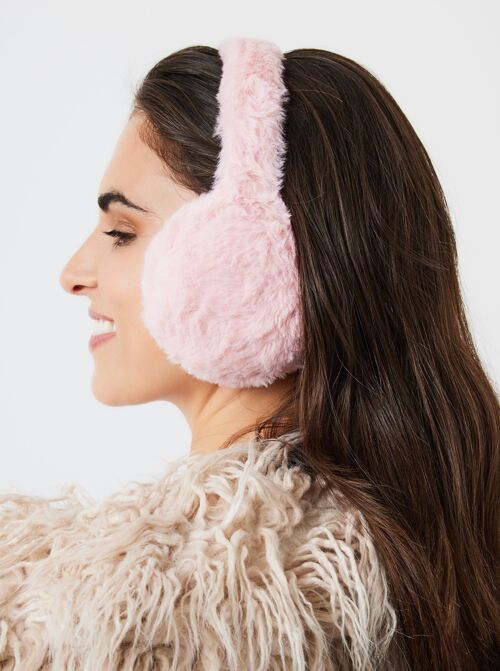 Fluffy Faux-Fur Earmuffs in Pink