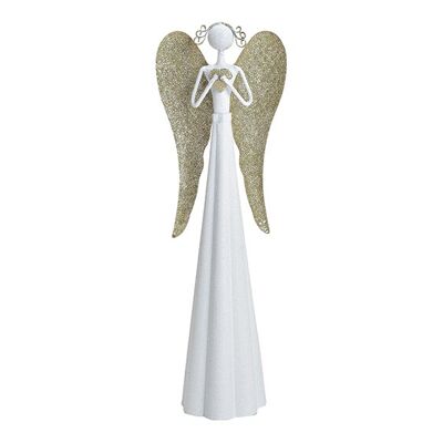 Engel aus Metall Weiß