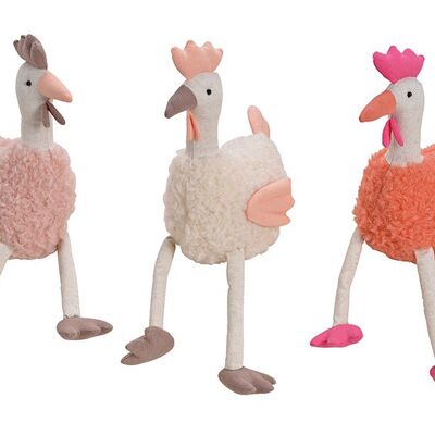 Edge stool chicken made of textile multicolored 3-fold