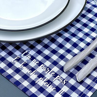 Placemat, "Bistrot, we don't talk with our mouths full" navy