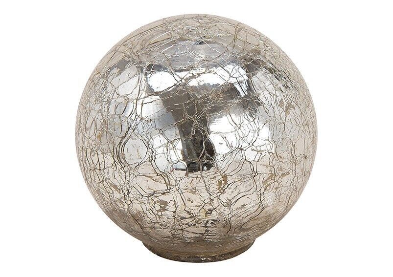Bola expositora de cristal plateado (An / Al / Pr) 10x9x10cm