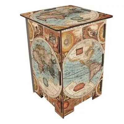 Photo stool - Old world map