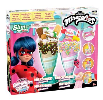 Miraculous Ladybug - Réf : M06009 - Kit Slime "Milkshake" - Créations de pâtisseries "Sprinkles n' Slimy Milkshake " avec ustensiles de Cuisine, Ingrédients, Garnitures, Décorations (Wyncor) 1