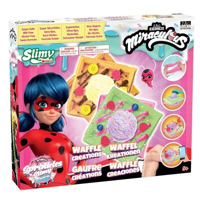 Miraculous Ladybug - Ref: M06010 - "Les Gauffres" Slime Kit - "Sprinkles n' Slimy Waffle" pastry creations with kitchen utensils, ingredients, toppings, decorations (Wyncor)