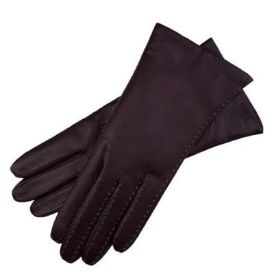 Foligno Aubergine avec des gants en cuir vert