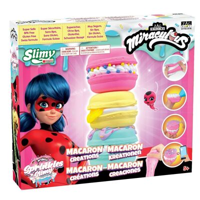 Miraculous Ladybug - Réf : M06012 - Kit Slime "les Macarons" - Créations de pâtisseries " Sprinkles n' Slimy Macarons" avec ustensiles de Cuisine, Ingrédients, Garnitures, Décorations (Wyncor)