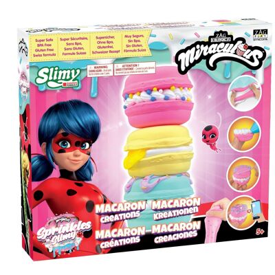 Miraculous Ladybug - Ref: M06012 - Kit Slime "Macarons" - Creaciones de repostería "Sprinkles n' Slimy Macarons" con utensilios de cocina, ingredientes, toppings, adornos (Wyncor)