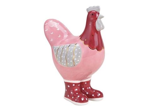Huhn aus Keramik Pink/Rosa (B/H/T) 13x17x8cm