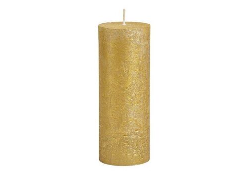 Kerze Shimmer Finish aus Wachs Gold (B/H/T) 6,8x18x6,8cm