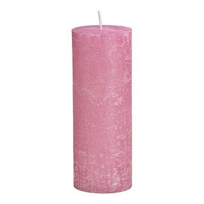 Vela con acabado Shimmer de cera rosa/rosa (An/Al/Pr) 6,8x18x6,8cm