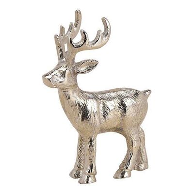 Cervo in metallo argento (L / A / P) 14x18x6cm