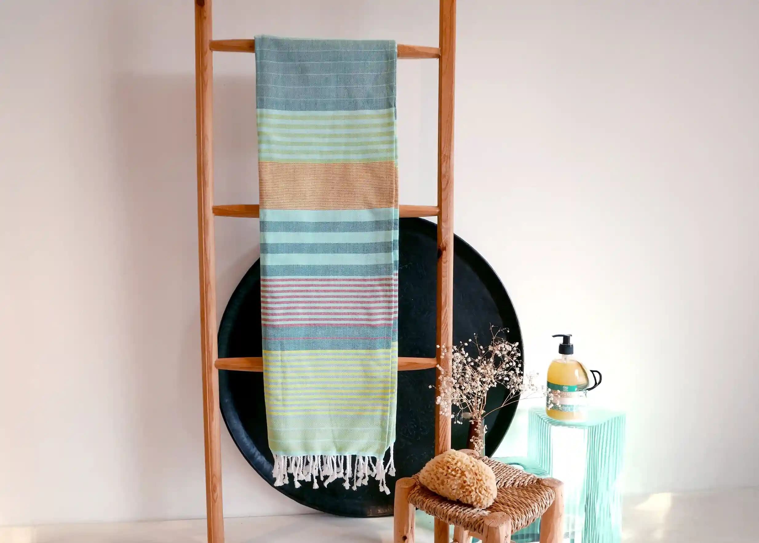 BIO-BAUMWOLLE FOUTA – SUD-Kollektion – Farbe ADRIATIC