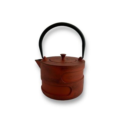 Cast iron pot, teapot 1.2l in red