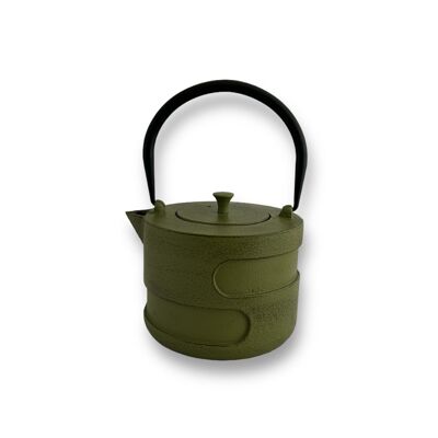 Pot teapot made of cast iron in green, pot