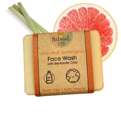 Barra de lavado facial de pomelo y hierba de limón - Barra desmaquillante de limpieza natural