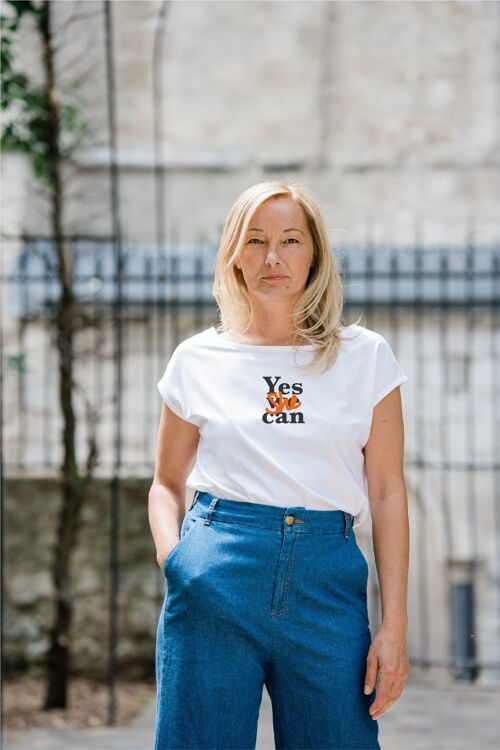 T-shirt femme en coton Made in France Bio "Yes she can"