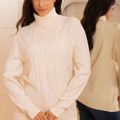 knitted turtleneck sweater with long sleeves, regular fit