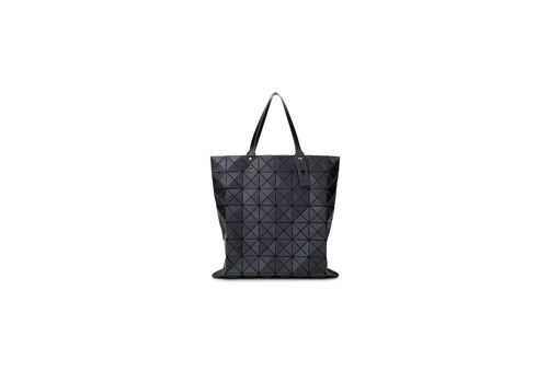 Black Large Lucent Metallic Handbag Geometric Plaid Tote Shoulder bag -616L black