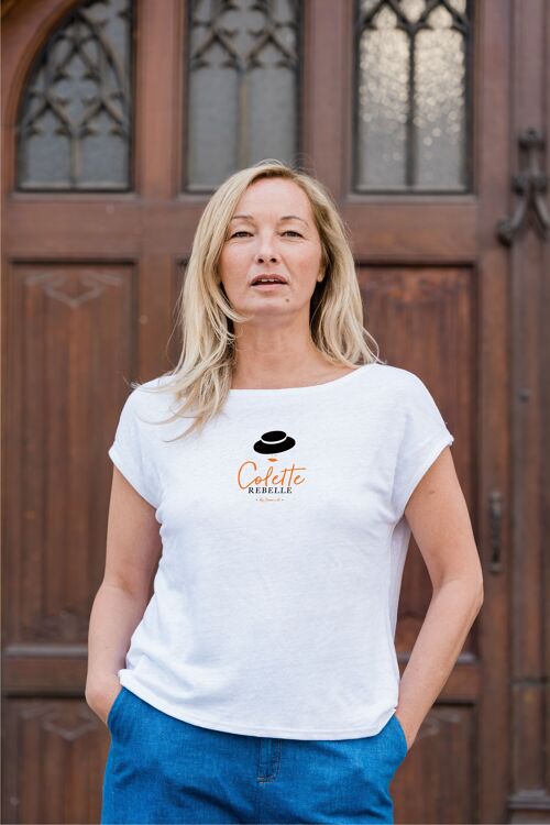T-shirt femme en lin Made in France Bio "Colette la rebelle"