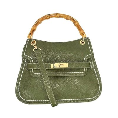 Synthetic Handbag with Short Mother of Pearl Handle. Promotion