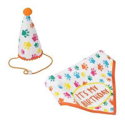 Cappello da festa per cani e bandana per compleanno