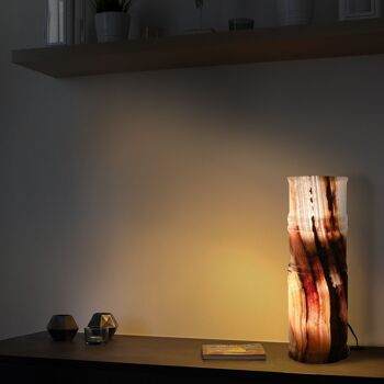 Lampe Onyx 12" en forme de bambou avec veines et stries naturelles 4