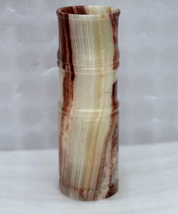 Lampe Onyx 12" en forme de bambou avec veines et stries naturelles 7