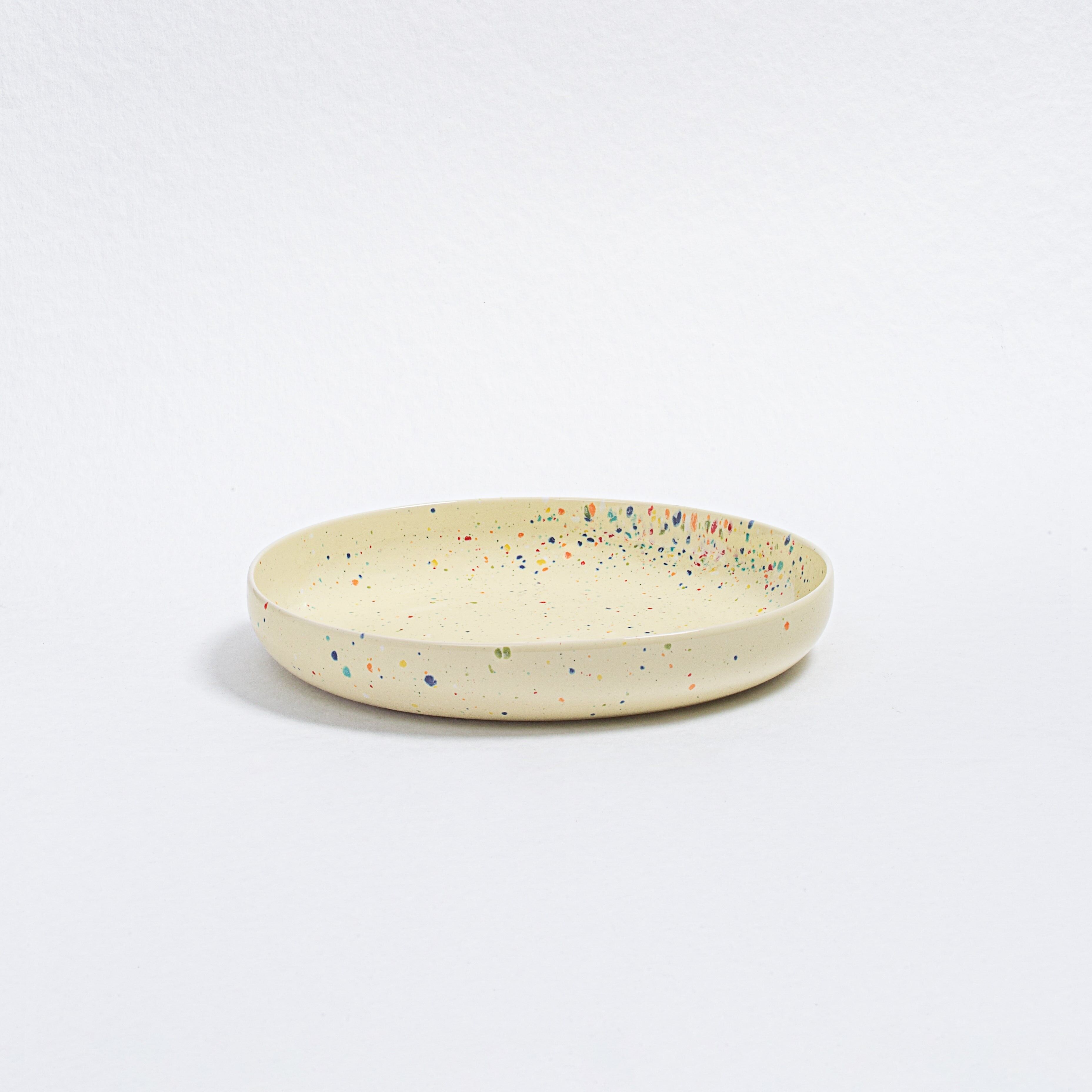 Assiette à pâtes basse New Party Jaune 23cm