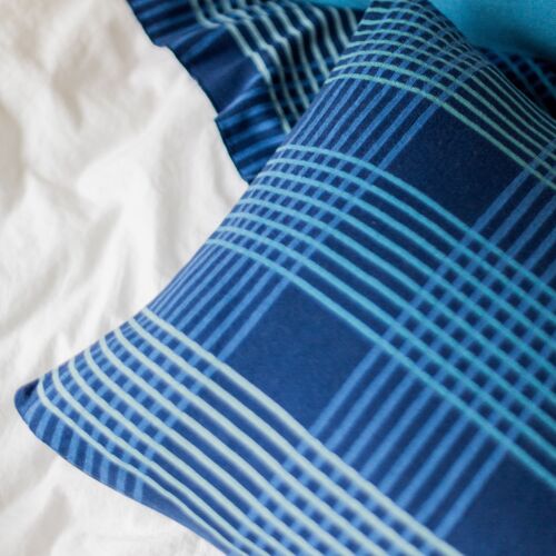 Ruth Pillow-cover Blue, soft cotton knit
