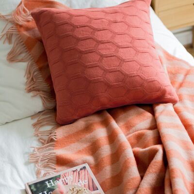 Herdis Pillow-cover Melon, soft cotton knit