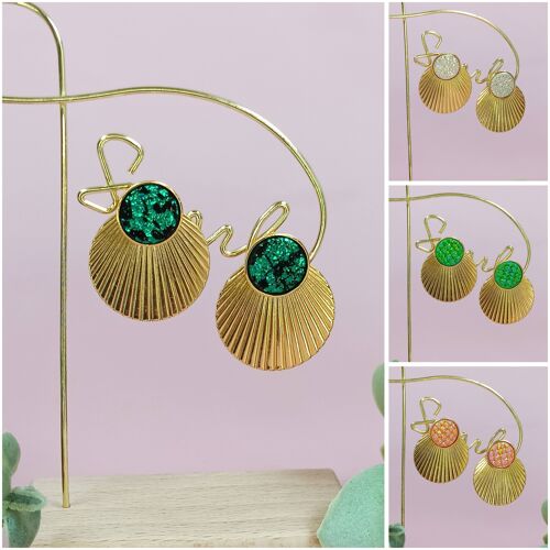 Boucles d'oreilles SUNNA en cuir métallisé - 4 COLORIS