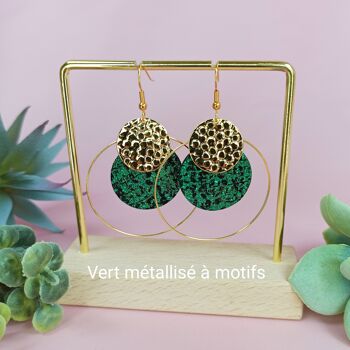 Boucles d'oreilles MARGOT cuir métallisé - 4 Coloris 5