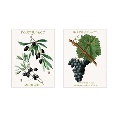 Minicartes automne - Olives et raisins
