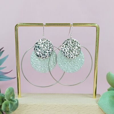 MARGOT silver leather earrings