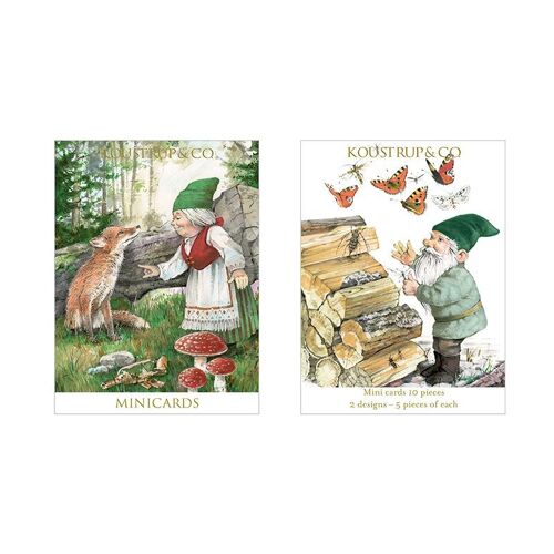 Minicards christmas - Gnome and fox