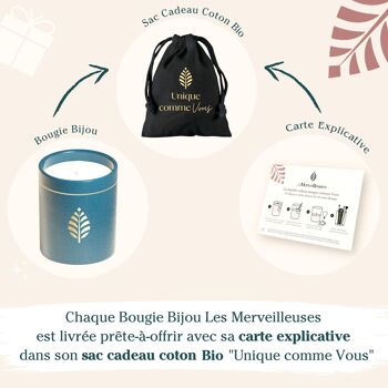 Bougie Bijou Verte Parfum Fabriquée en France - Cire naturelle de colza - Parfum Fleur de Thé - Bijoux cristaux Swarovski 7