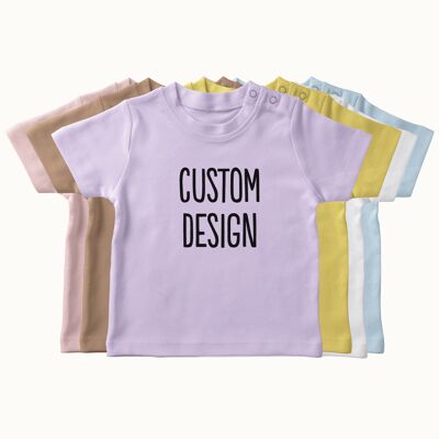 Camiseta de bebé personalizada (su propio texto o logotipo)